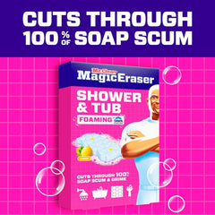 Mr. Clean Magic Eraser Sponge, Bathroom, Shower, Tub Cleaner, Soap Scum Remover, Bathroom Cleaning Supplies, Dawn Cleaning Power with Lemon Scent, Shower & Tub, 6ct (Pack of 4)