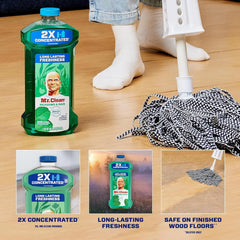 Mr. Clean All Purpose Cleaner, Floor Cleaner for Mopping Home, Bathroom, & Kitchen, Cleaning Liquid for Mop & Bucket, Cleaning Supplies, Multi-Surface Dilutable, Meadows & Rain, 41oz (Pack of 2)